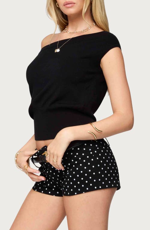 Edikted Michaela Off Shoulder Knit Top In Black
