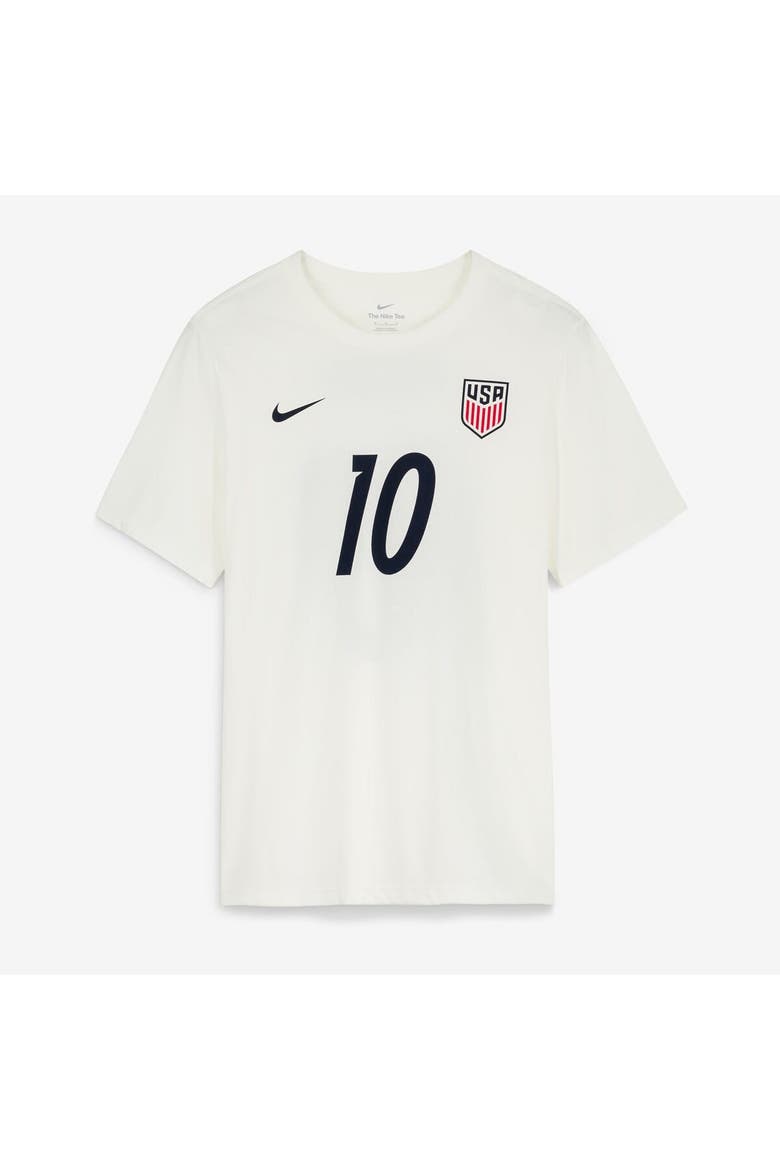 Men's Nike Christian Pulisic Cream USMNT Home Name & Number T-Shirt, Alternate, color, Cream