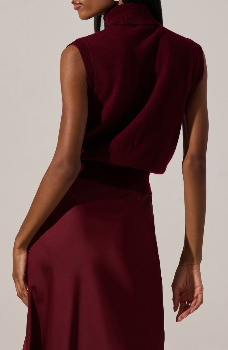 ASTR the Label Avah Turtleneck Wool Blend Sweater Vest, Alternate, color, Wine