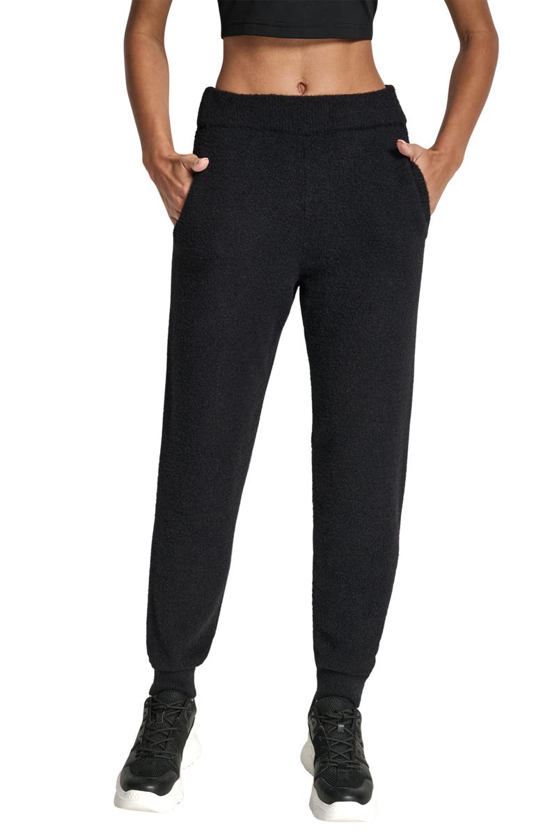 DKNY Feather Yarn Joggers, Main, color, Black