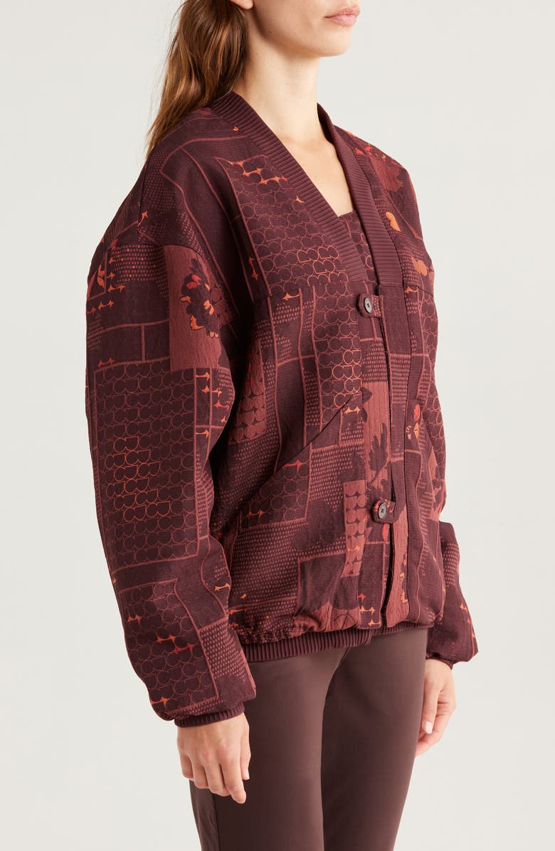 Nike Naomi Osaka Oversize Jacquard Jacket, Alternate, color, Burgundy Crush/ Crimson/ Pony