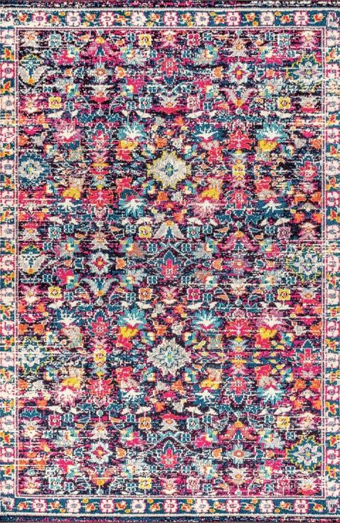 Modern Persian Boho Floral Area Rug