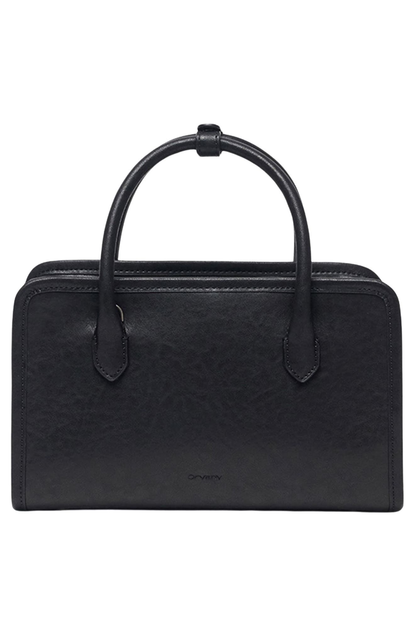 Oryany Claude Leather Satchel, Alternate, color, Black