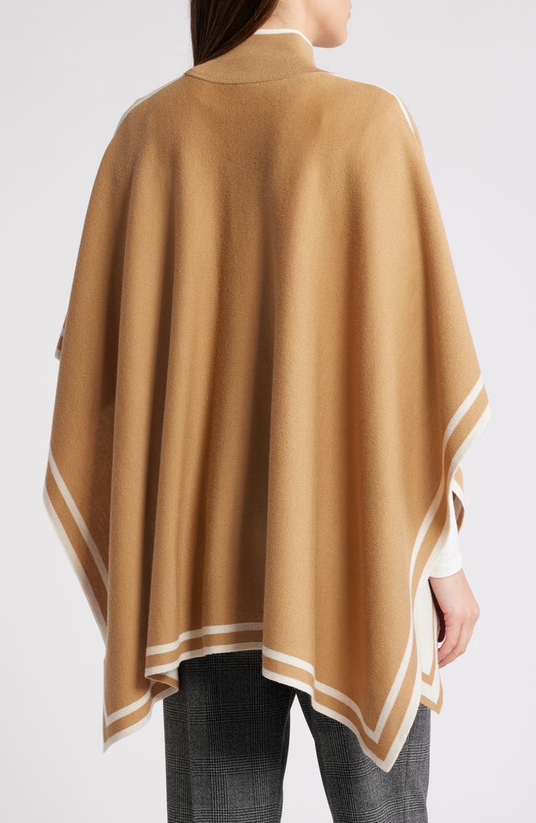 BOSS Lalena Mock Neck Virgin Wool Poncho, Alternate, color,