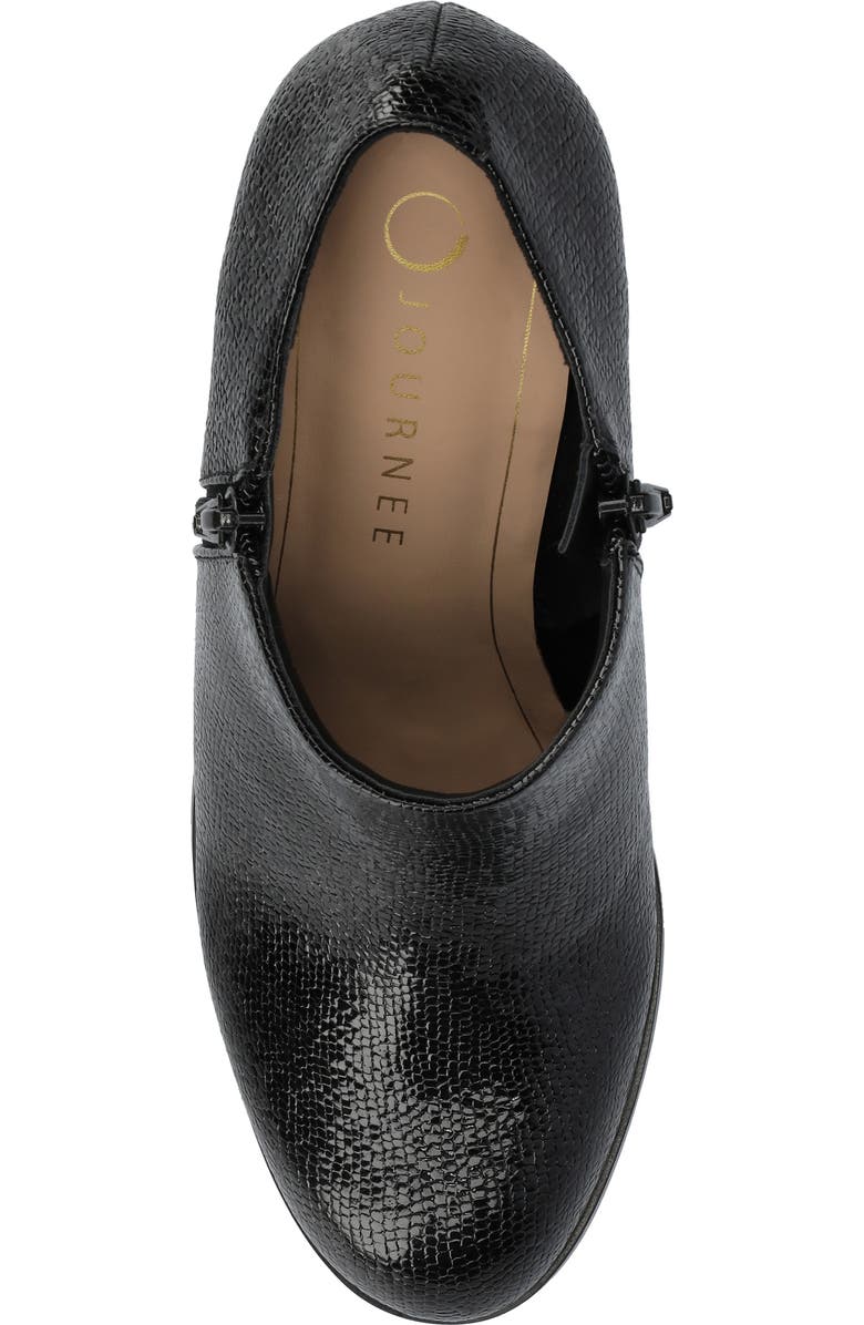 Journee Collection Sanzi Heeled Ankle Bootie, Alternate, color, Black Lizard