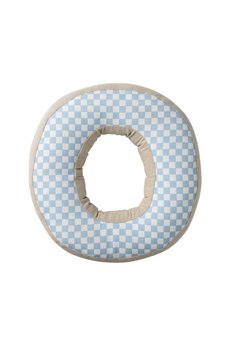 Sky Blue Patterned Cotton O pillow, Main, color, Sky Blue