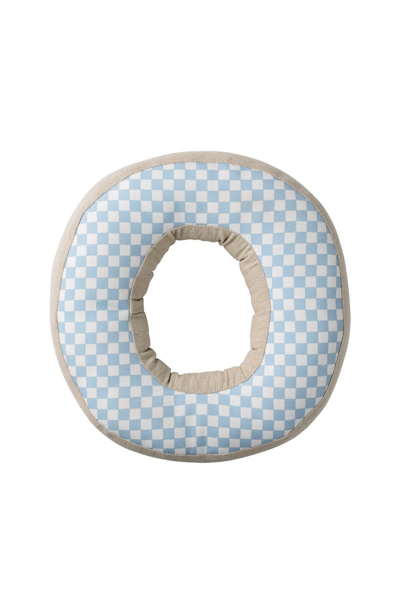 Storied Home Sky Blue Patterned Cotton O pillow, Main, color, Sky Blue