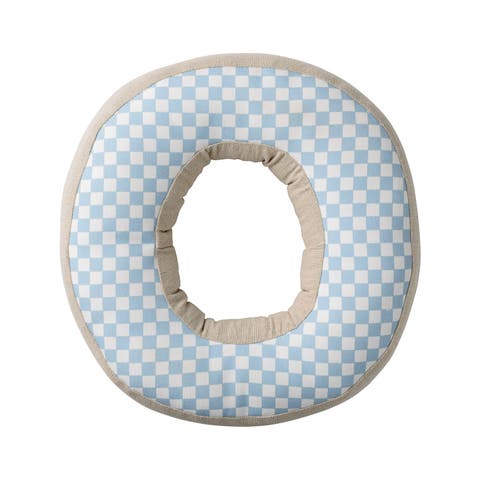 Sky Blue Patterned Cotton O pillow