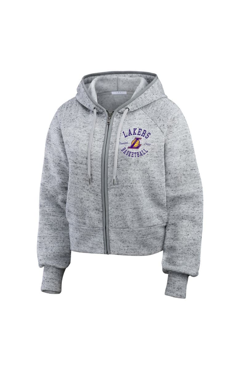 WEAR by Erin Andrews Women's WEAR by Erin Andrews Heather Gray Los Angeles Lakers Speckled Radiator Full-Zip Hoodie, Alternate, color, Heather Gray