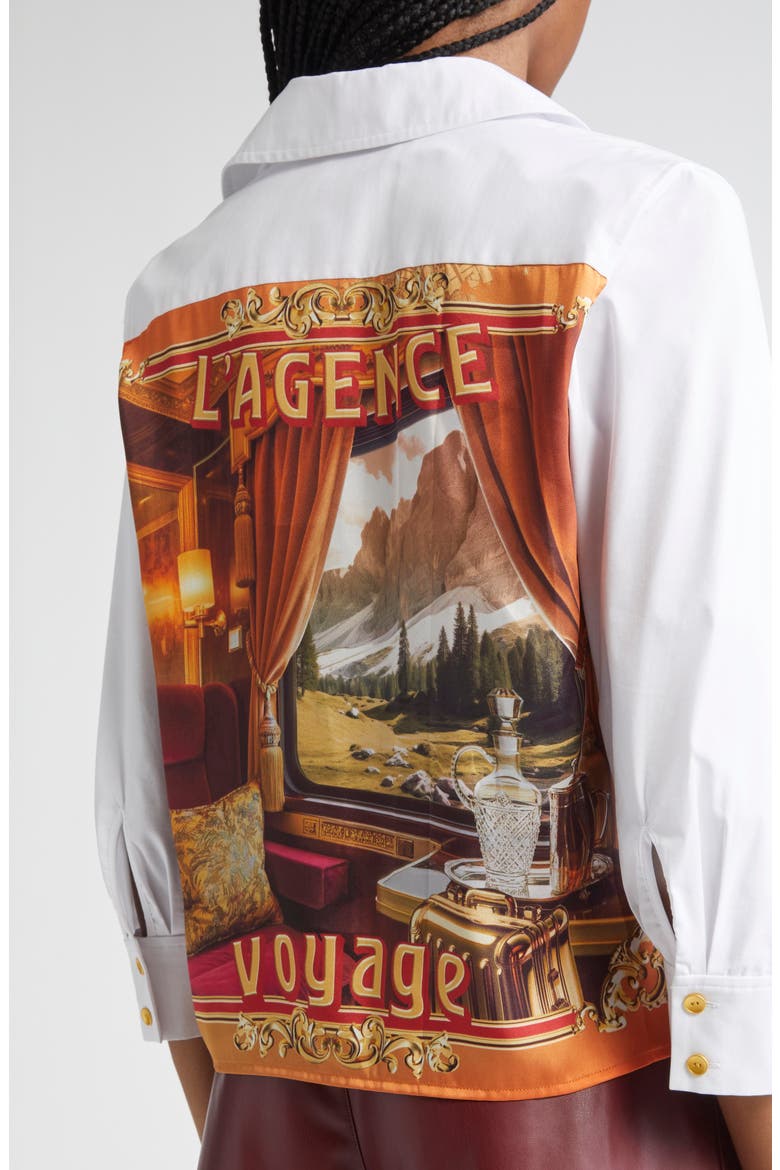 Logo Graphic Woven Shirt, Alternate, color, WHITE/MULTI L'AGENCE VOYAGE