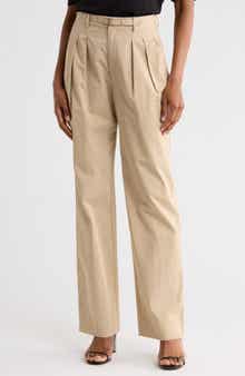 FRAME Pleated Wide Leg Trousers
