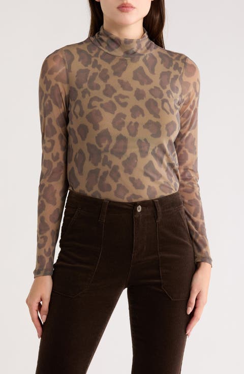 Everyday Mock Neck Long Sleeve Mesh Top