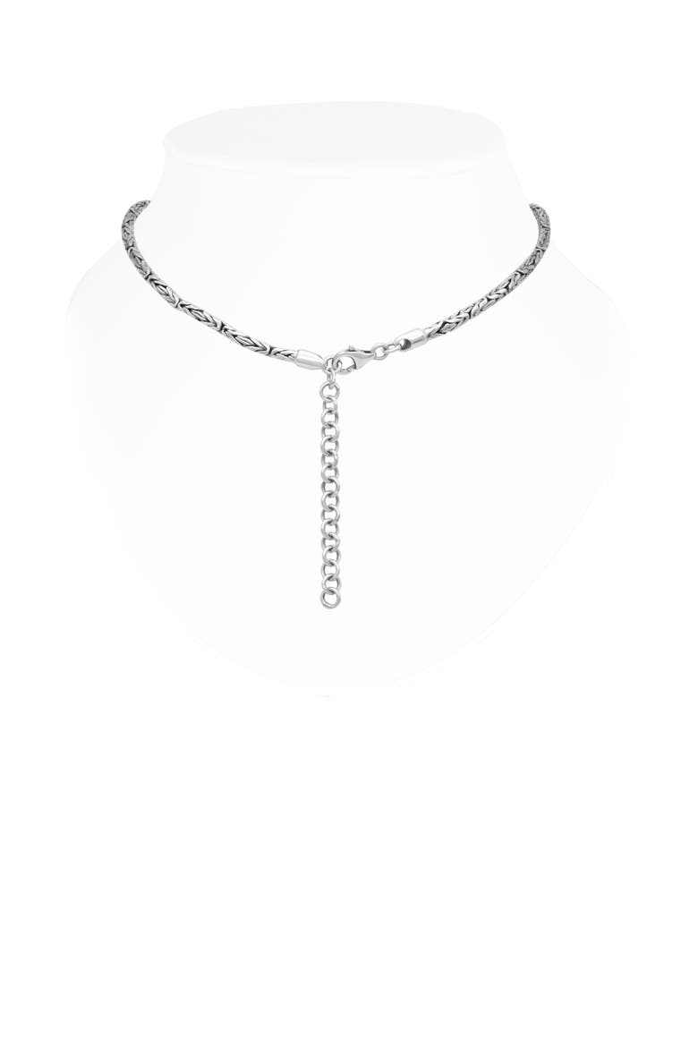 Bali Filgree with Borobudur Chain Necklace in Sterling Silver with 18K Gold, Alternate, color, Silver