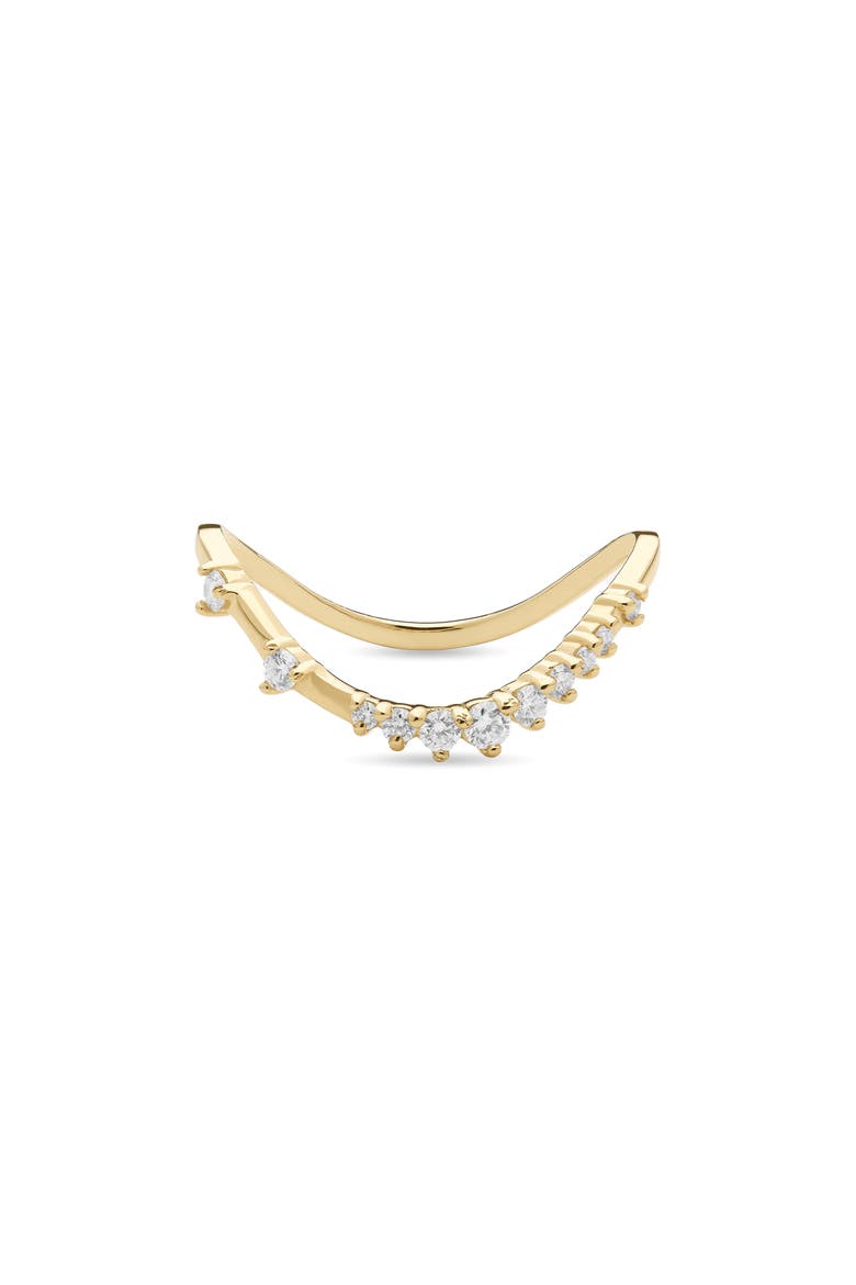 14K Gold Curved Solo Diamond Ring, Main, color, YELLOW GOLD