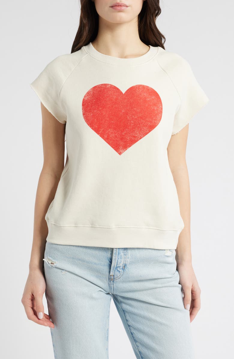 Daydreamer Heart Cutoff Short Sleeve Sweatshirt, Main, color, 