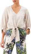 Karen Kane Tie Front Linen Top