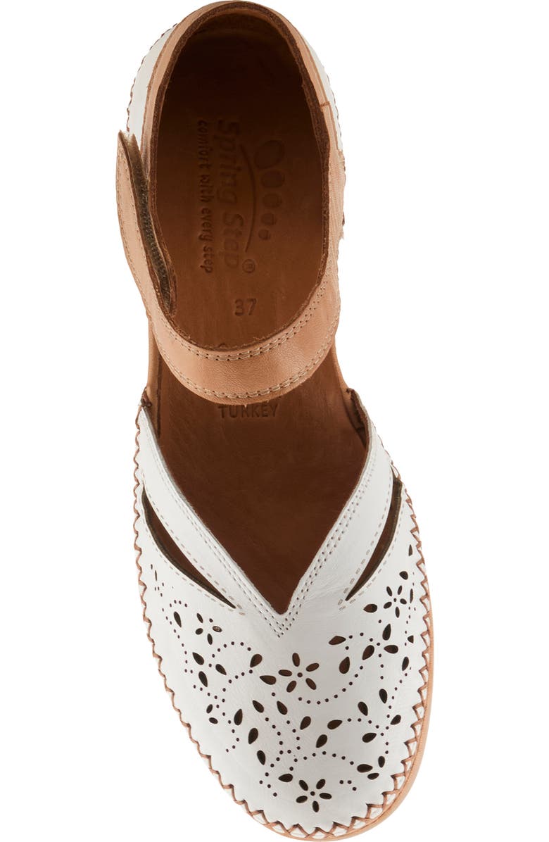 Spring Step Ezlyn Ankle Strap Wedge Pump, Alternate, color, White Multi