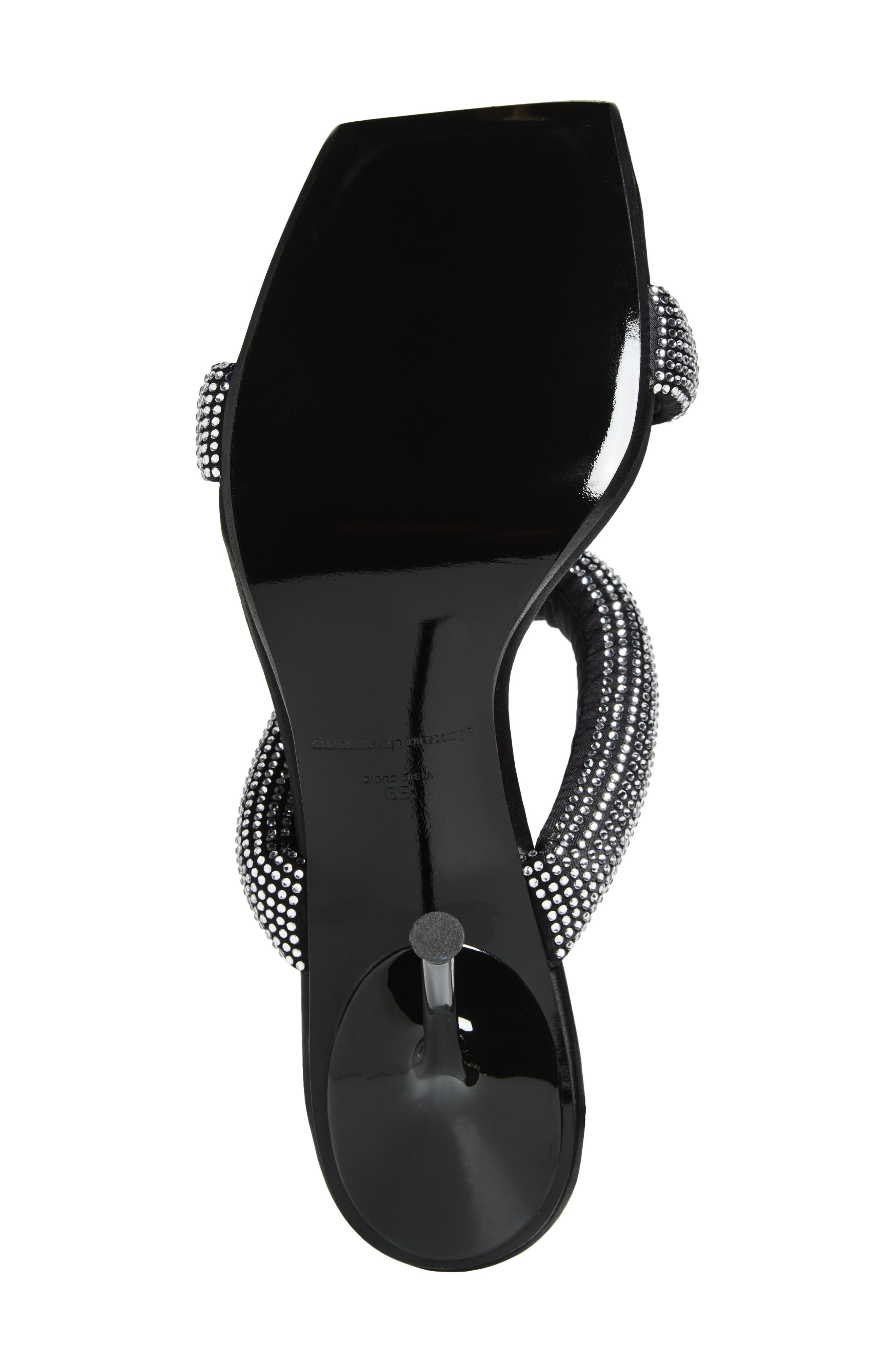 Alexander Wang Julie Tubular Crystal Embellished Slide Sandal, Alternate, color, Black/ Silver