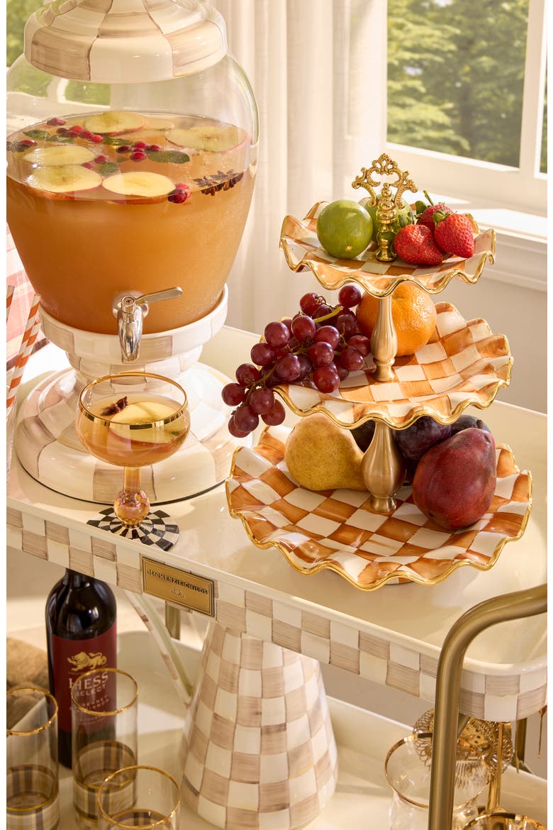 Mocha Check 2-Tier Kitchen Cart | Nordstrom