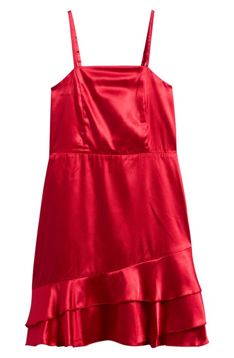 Kids' Ruffle Satin Dress (Big Kid)