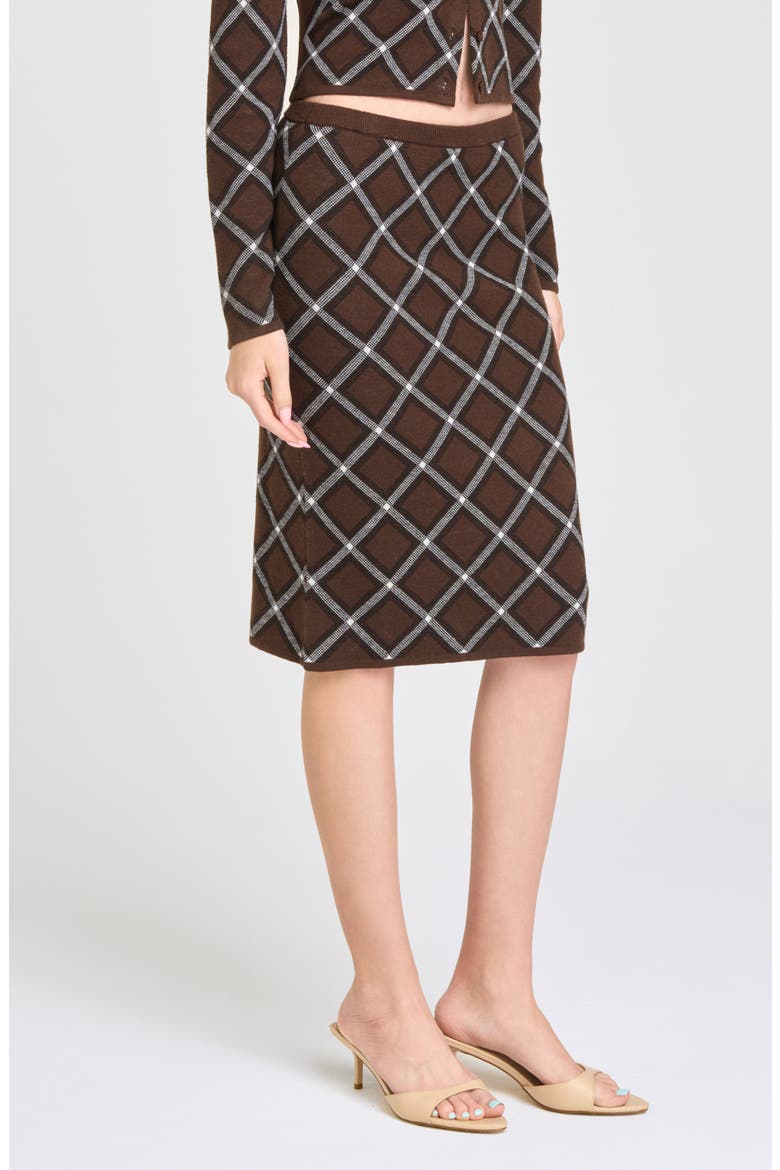 Willa Leopard Print Sweater Skirt, Alternate, color, BROWN CHECKER