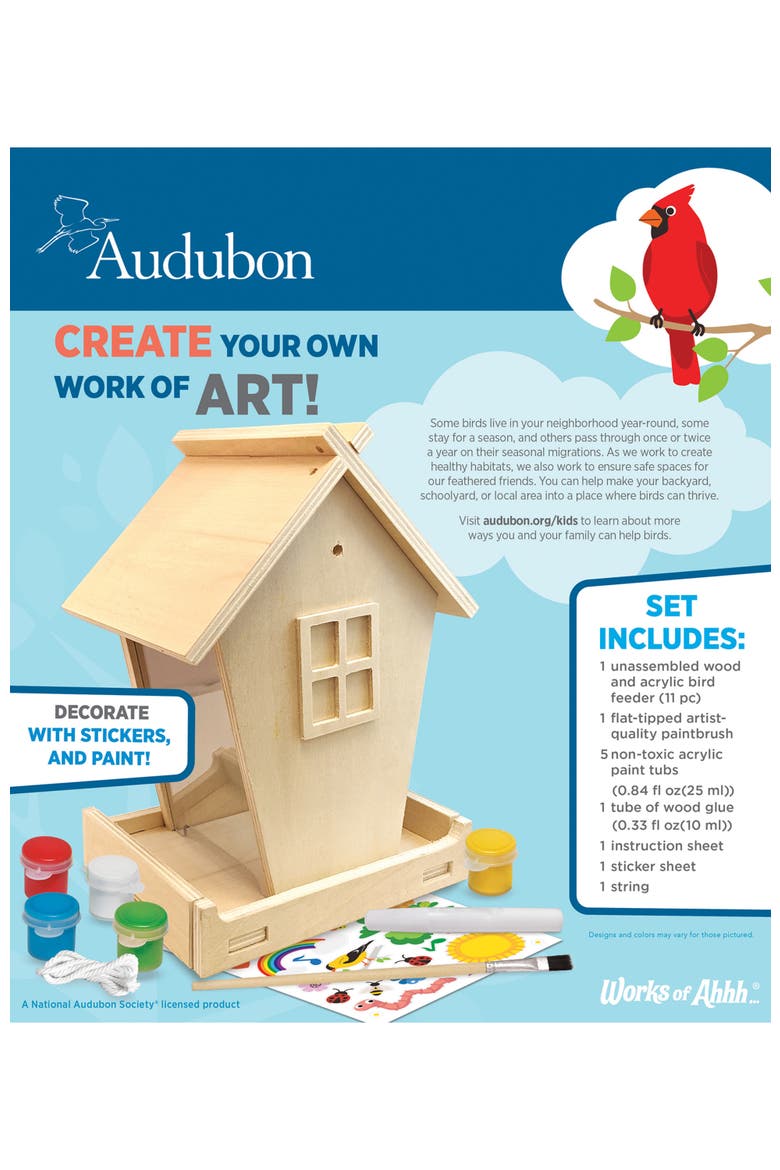Audubon Birdfeeder Wood Craft Kit, Alternate, color, Multicolor