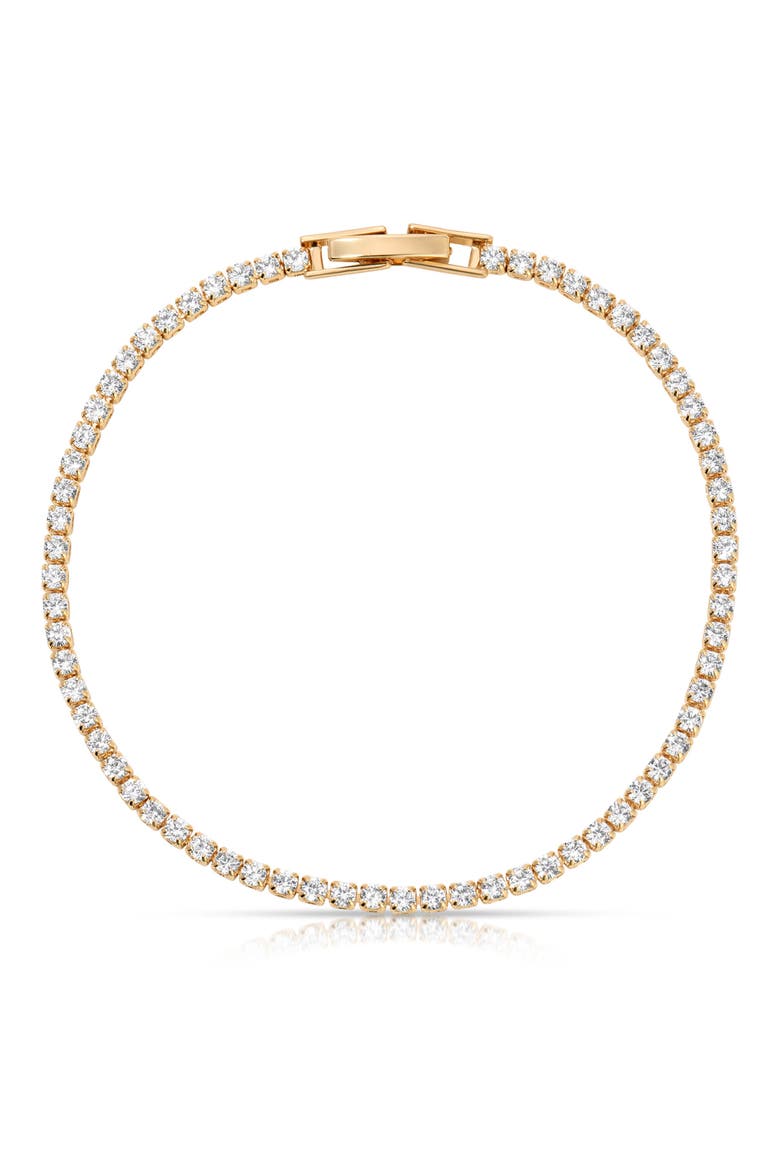 Minimalist Cubic Zirconia Tennis Bracelet, Main, color, GOLD