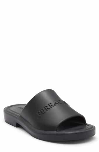 FERRAGAMO Giuneva Logo Embossed Slide Sandal
