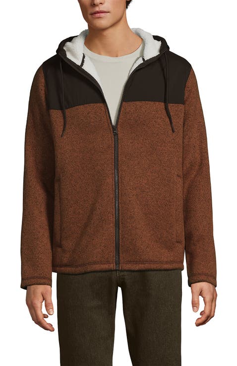 Sweater Fleece Mixed Media Full Zip Jacket