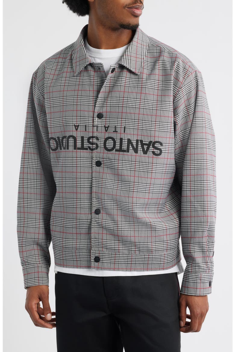 Bear Degidio Edition - Plaid Button-Up Shirt Jacket, Alternate, color, GREY