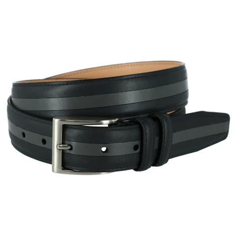 Men's The Slate Italian Calfskin Two Tone Inlay Golf Leather Belt