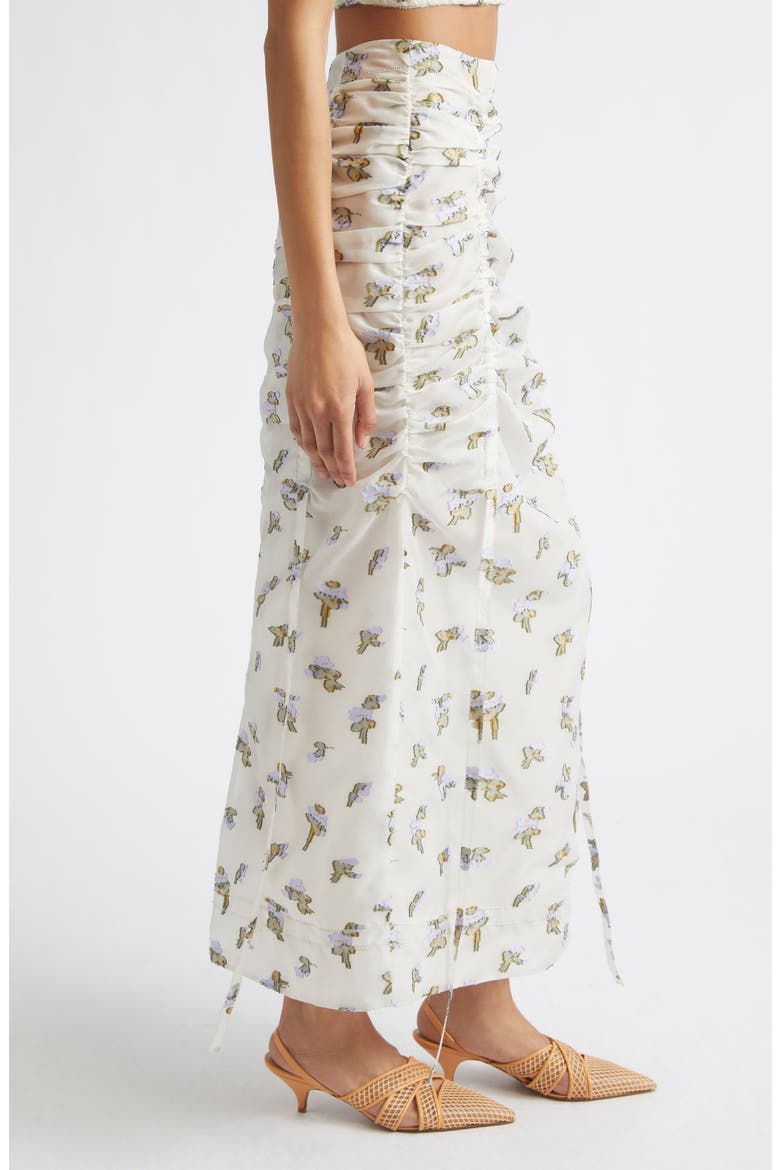 Liora Floral Organza Midi Skirt, Alternate, color, VIOLET LEAF