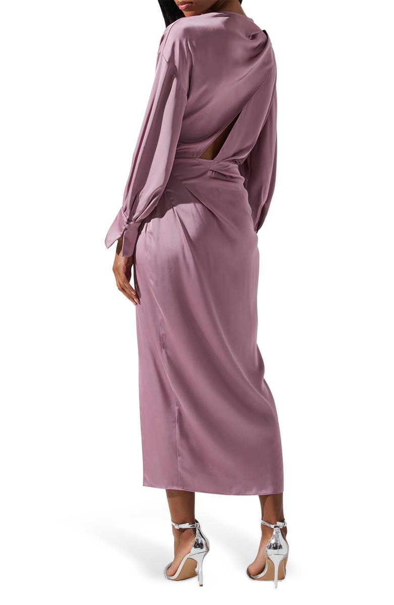 Sadyra Long Sleeve Satin Midi Dress