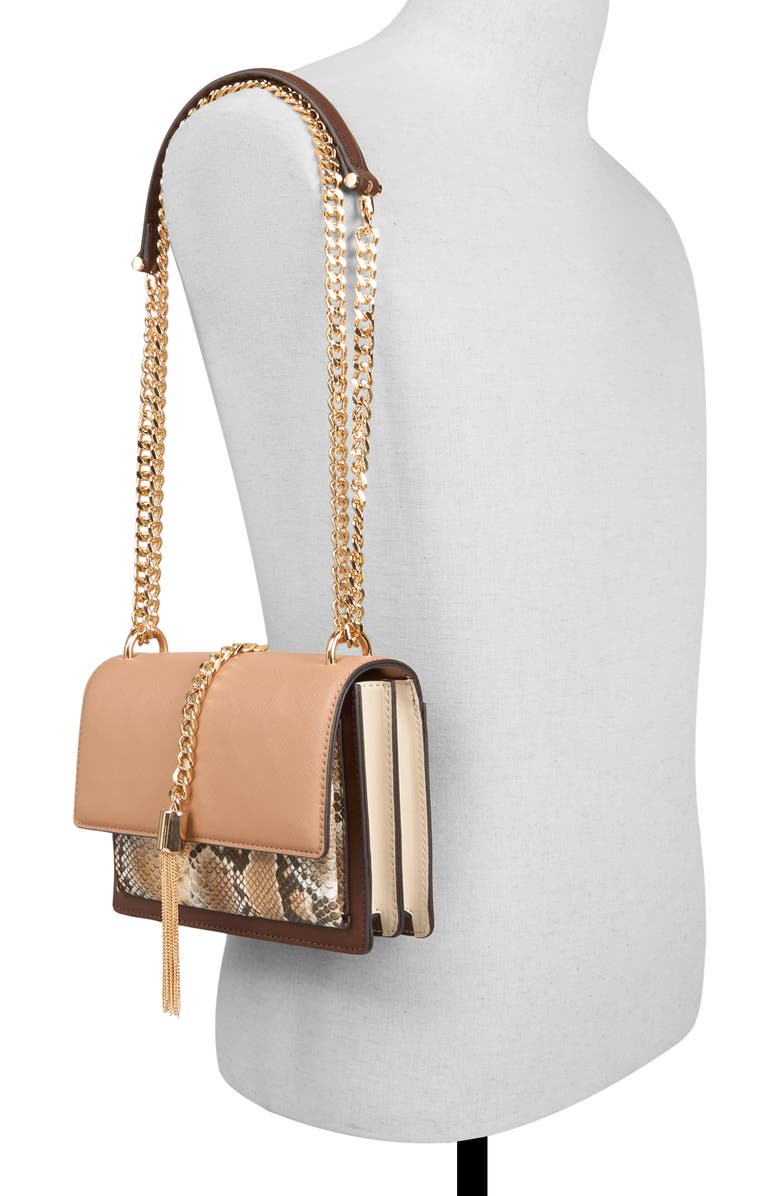ALDO Miyabell Faux Leather Convertible Crossbody Bag, Alternate, color, Snake Print