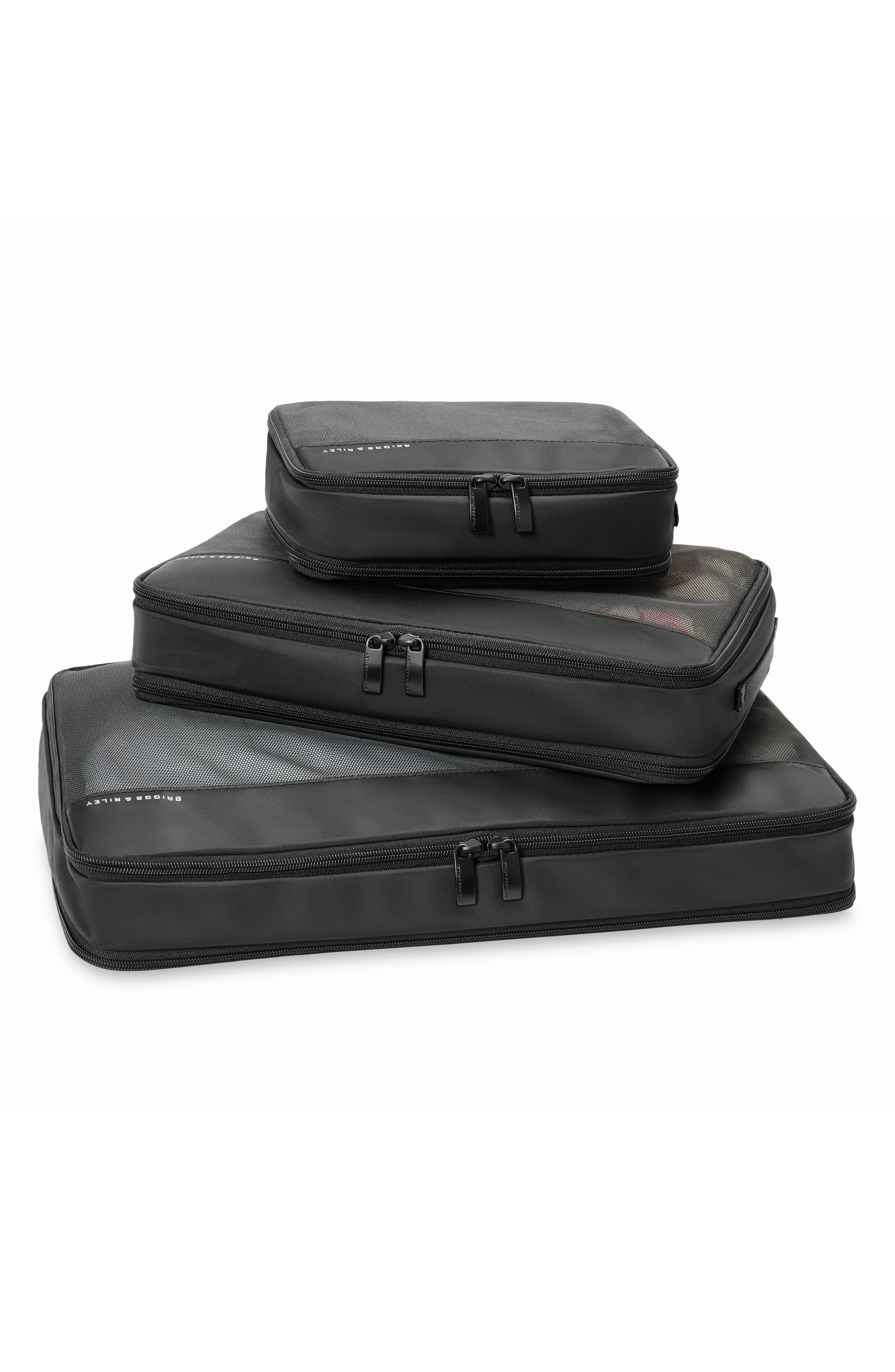 Briggs & Riley Check-In Set of 3 Packing Cubes, Alternate, color, Black
