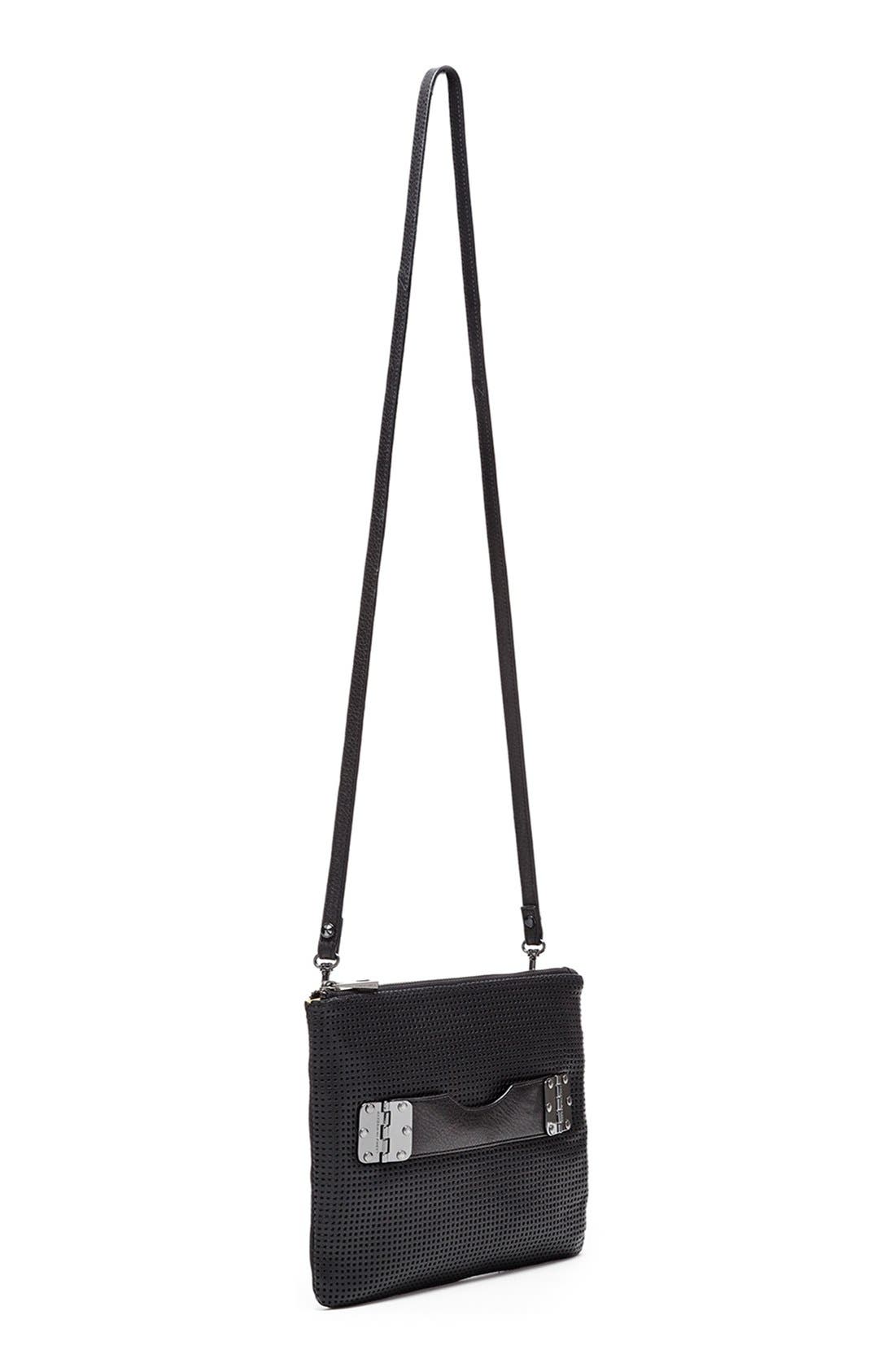 Hayden Harnett 'Bowdoin' Crossbody Bag, Alternate, color, BLACK PERFORATED
