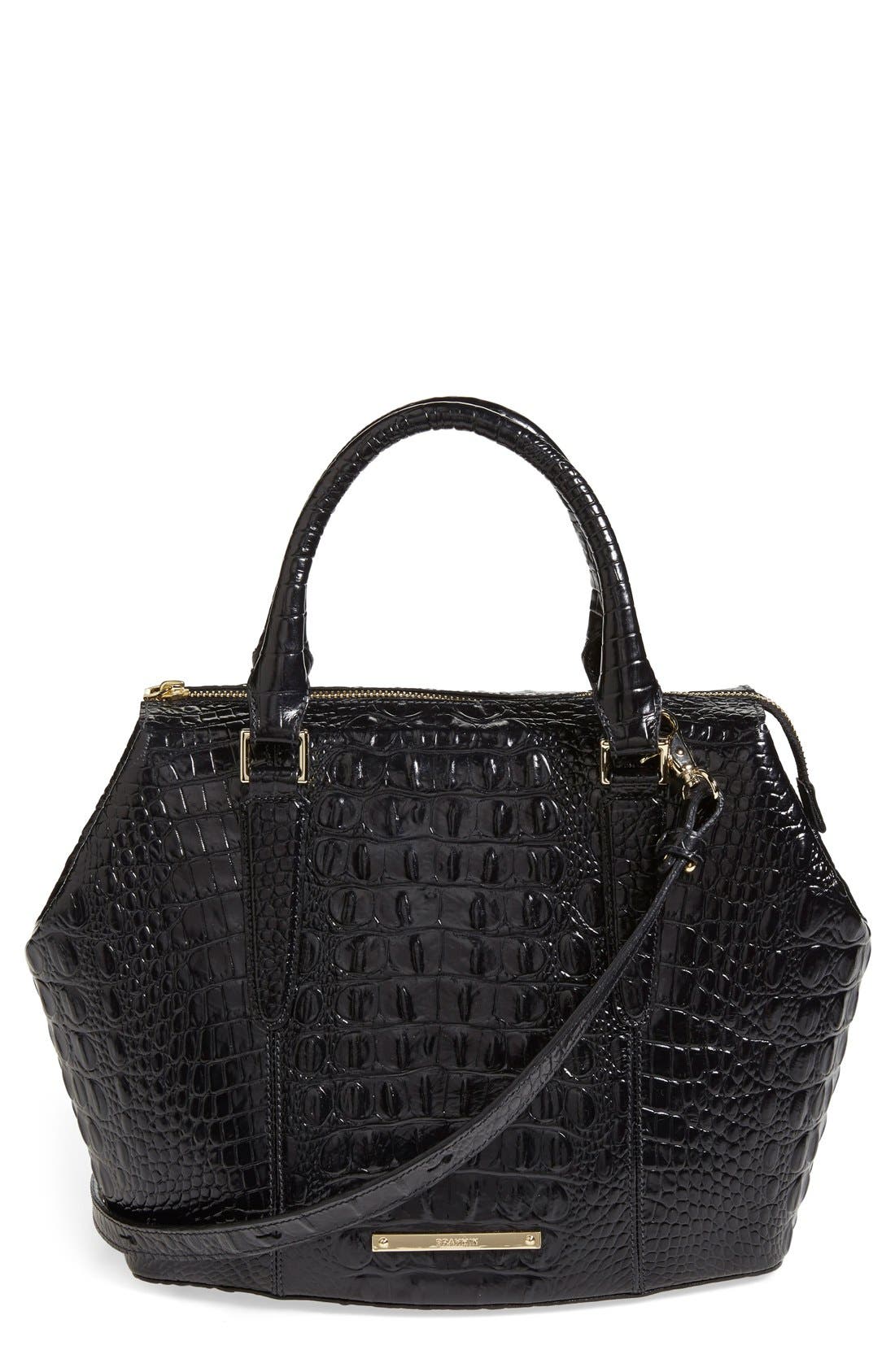 Brahmin 'West Lake' Croc Embossed Satchel, Main, color, 