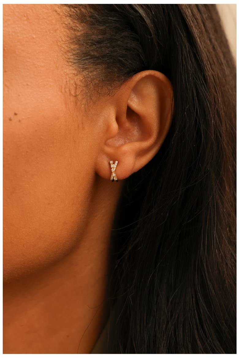 Ava Bea Half-Hoop Earrings, Alternate, color, YELLOW GOLD
