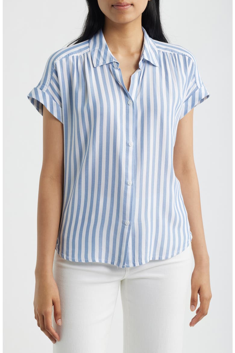 Darby Short Sleeve Button-Up Shirt, Main, color, SLATE BLUE