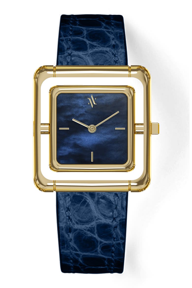 Umbra Aurora Pearl Watch, Main, color, Blue Pearl-Gold