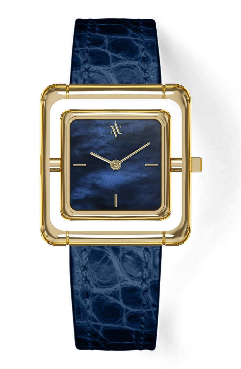VANNA Umbra Aurora Pearl Watch, Main, color, Blue Pearl-Gold