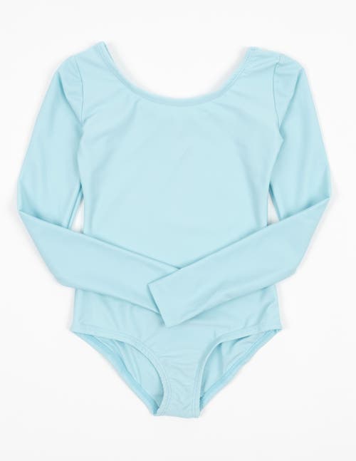Leveret Girls Long Sleeve Leotard In Blue