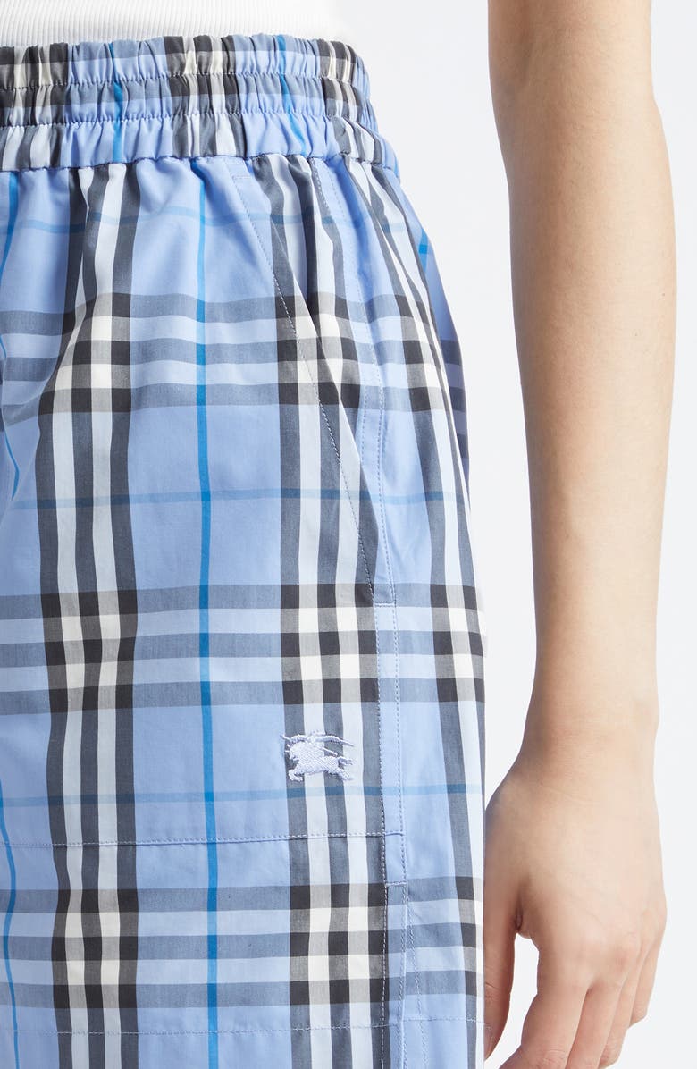 Burberry Evelyn Check Shorts, Alternate, color, Cornflower Blue Check