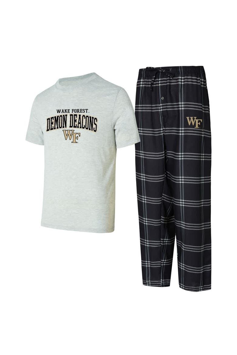 Men's Concepts Sport Black/Gray Wake Forest Demon Deacons T-Shirt & Pants Sleep Set, Main, color, Black