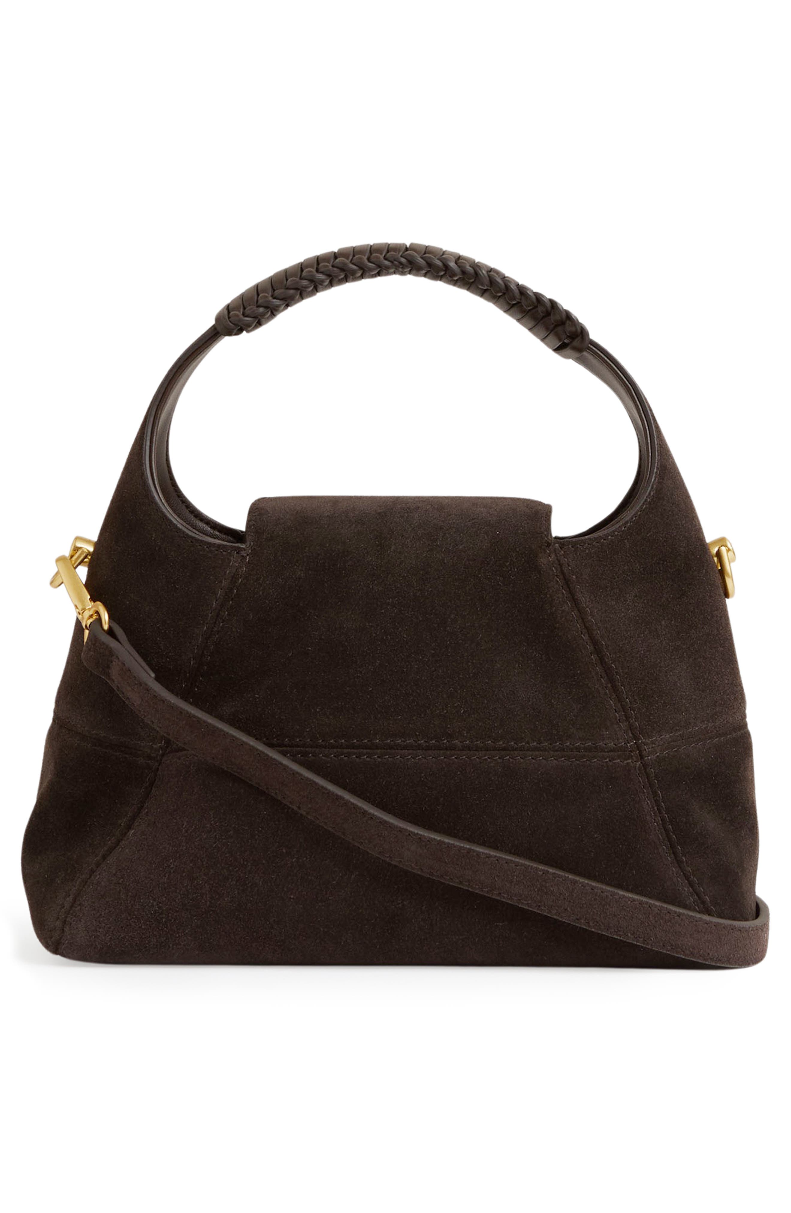 Reiss Octavia Suede Crossbody Bag, Alternate, color, Octaviachocolate