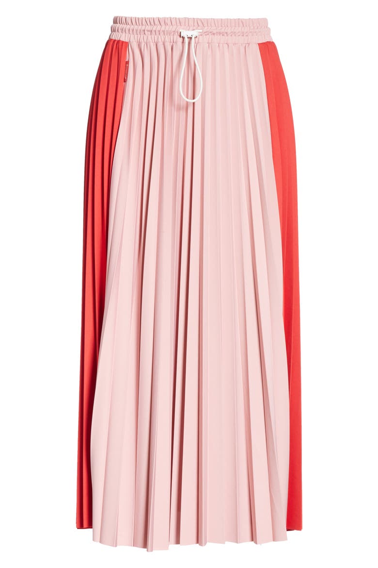 Colorblock Pleated Skirt, Alternate, color, MEDIUM RED