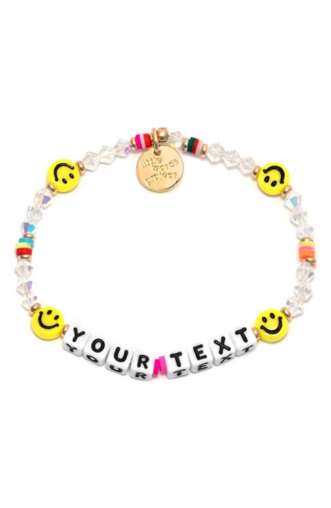 Smiley Face Custom Beaded Stretch Bracelet
