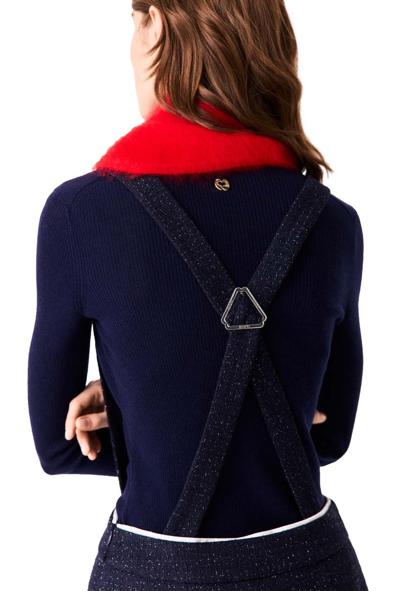 Contrast tweed shorts, Alternate, color, Navy
