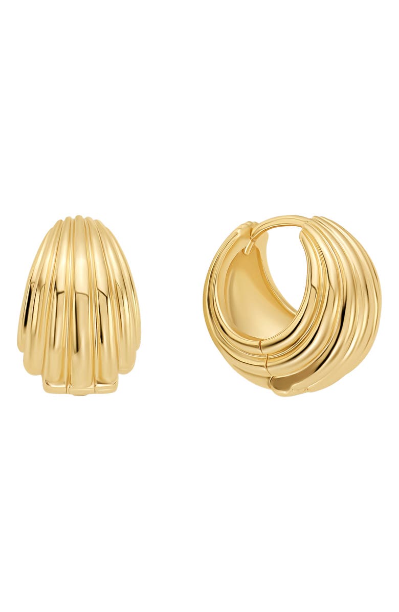 ATHRA LUXE Dolce Sole Ribbed Dome Huggie Hoop Earrings, Main, color, 