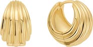 ATHRA LUXE Dolce Sole Ribbed Dome Huggie Hoop Earrings